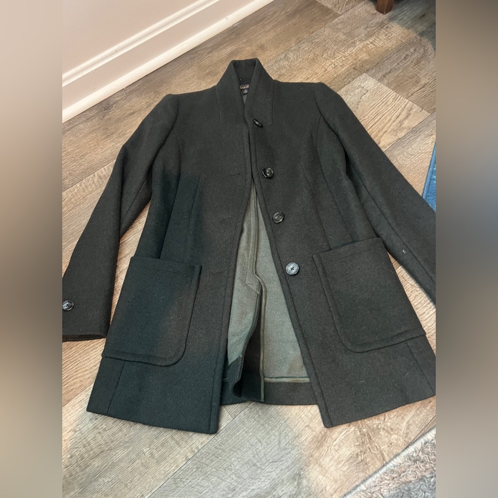 Brooks brothers dark‎ green pea coat size 0